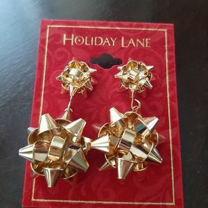 Holiday Lane Christmas Bow Earrings